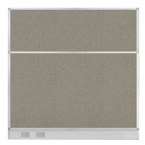 Hush Panel Configurable Cubicle Partition 6' x 6' Warm Pebble Fabric W/ Cable Channel